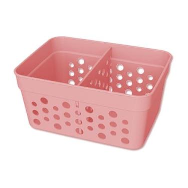 Imagem de Cesto Organizador Trama Rattan c/ Divisória Removível 11x8 - Usual Uti