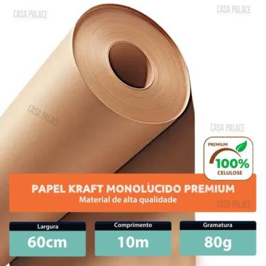 Imagem de Papel Kraft 80g Com 60cm x 10 Metros Monolúcido - Fofinhos Ateliê