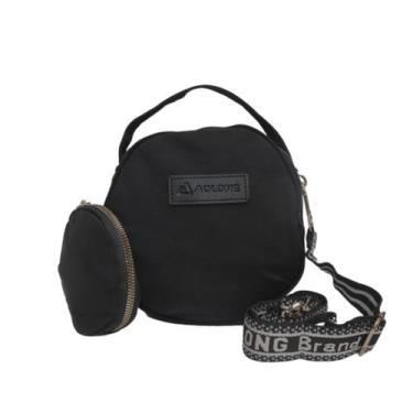 Imagem de Bolsa feminina transversal  redonda com porta moeda - Ao Long, Preto, 