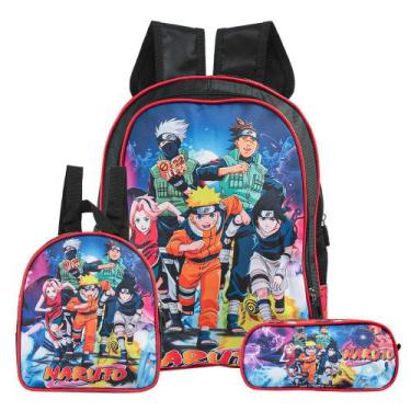 Imagem de Kit Mochila Naruto Clássico Grande C Lancheira e Estojo - Toys 2U