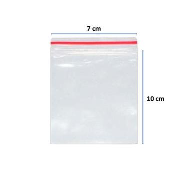 Imagem de Saco Transparente Saquinho Plástico Fecho Zip 7x10 1000 Unid - B&K
