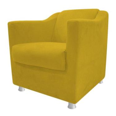 Imagem de kit 02 Poltrona Cadeira e  01 Namoradeira Babel Suede Amarelo - KDAcan