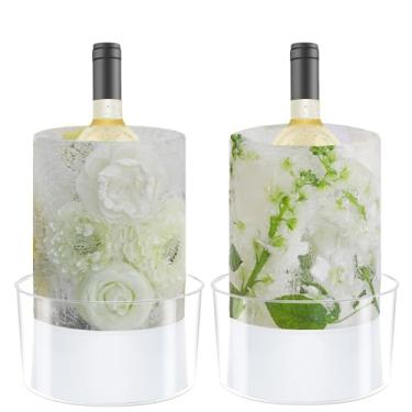 Imagem de Pacote com 2 baldes de gelo DIY para festas, garrafa de vinho com molde de acrílico para bebidas, gelo, gelo, para bar/casamento/festival/Halloween/Natal/feriado/champanhe/vinho/uísque/coquetel/cerveja/bebida