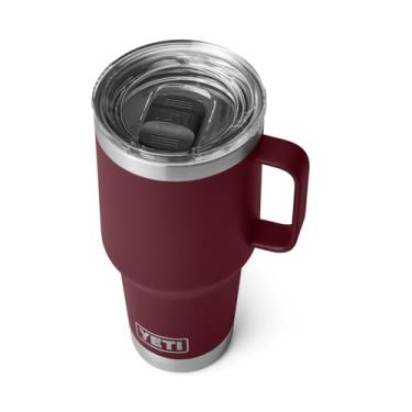 Imagem de YETI Caneca de viagem Rambler de 850 g, aço inoxidável, isolada a vácuo com tampa Stronghold, Wild Vine Red