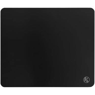 Imagem de KOVEHN Mouse pad rígido de alto desempenho - revestimento metálico - forte e durável - fricção de superfície lisa deslizante, tapete de mouse antiderrapante para escritório e jogos (preto metálico)