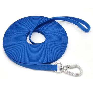 Imagem de ZALER Coleira longa para cães, à prova d'água, para treinamento de cães de 9 m, à prova de odor, guia de linha longa com trava de parafuso de alumínio para aviação, clipe mosquetão para cães pequenos,