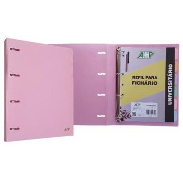 Imagem de Caderno Fichário  Argolado Pastel PP C/ Bloco + 6 Divisórias - ACP,  R