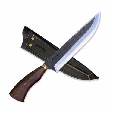 Imagem de Faca Churrasco Aço Inox Rústica 2mm Artesanal 8p Cabo De Madeira - Pat