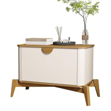 Imagem de Mesa de Cabeceira Buriti com 1 Porta e Pés de Madeira Maciça - JB Bech