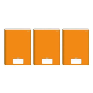 Imagem de Kit com 3 Cadernos Brochurão 96 Folhas Laranja 20cmx27cm Jandaia