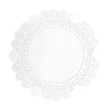 Imagem de Doilykorea - Doilies de papel retangulares descartáveis premium 250 folhas - Sem poeira, corte limpo, design simples - Doily de renda: festa/casamento - utensílios de mesa (redondo - 16,5 cm, marfim)