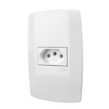 Imagem de Tomada de Parede Bivolt de 20A Completa Com Espelho 4x2 Linha Slim Ilu