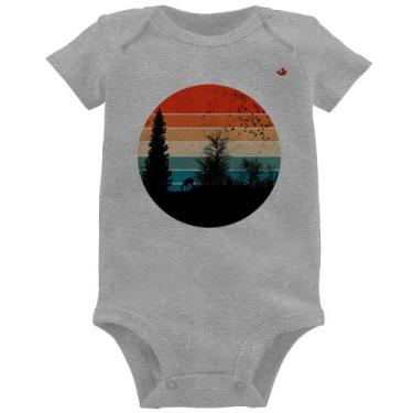 Imagem de Body Bebê Floresta Vintage Sunset - Foca na Moda, Cinza, G