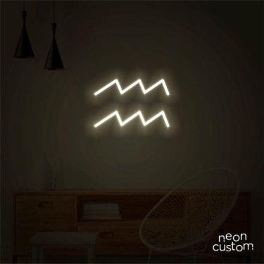 Imagem de luminaria letreiro Neon Led Signo Aquário 80x55 luminoso decoração p/ 