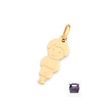 Imagem de Pingente Menino Rommanel 18k 542454 Joia Banhada Ouro, Dourado