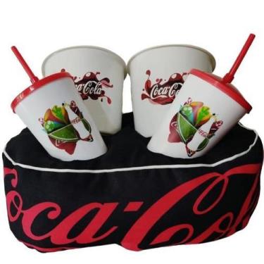 Imagem de Almofada Com 2 Baldes Porta Pipoca coca cola personalizada - Maria dos