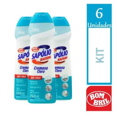 Imagem de Kit 6 Sapólio Radium Cremoso Com Cloro Não Risca 250ml Cada - Bombril