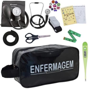 Imagem de Kit Academico Enfermagem Aparelho Pressao Estetoscopio Multi Incoterm,