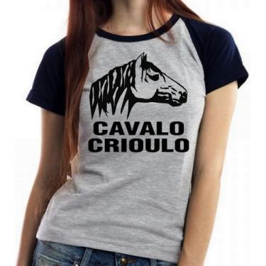 Imagem de Camiseta Baby Look Blusa Feminina Cavalo Criolo grande - Empório Dutra