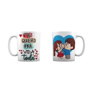 Imagem de Caneca Branca Namorados ou Casados Te Quero pra Vida Toda - GMH, MODEL