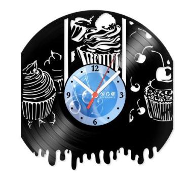 Imagem de Relógio De Parede Disco Vinil Cozinha - Bolos e Doces - VCZ-025 - Mode