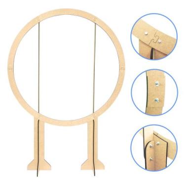 Imagem de Painel de Festa Redondo Suporte Arco Bexigas Mdf Desmontável 1,40 x 2,