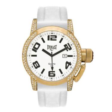 Imagem de Relógio Feminino Everlast Analógico Prova D'Água Moderno, Branco