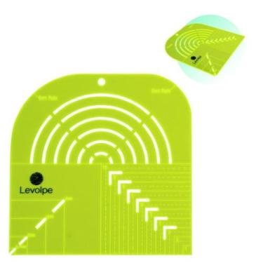 Imagem de Régua Gabarito Curva Caixa Leite Canto Mitrado 20cm Verde - Levolpe