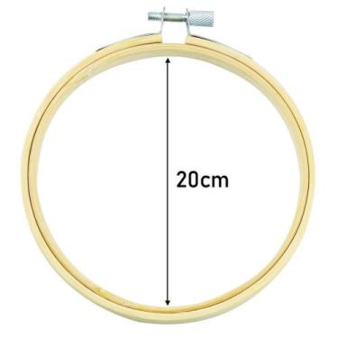 Imagem de Bastidor Madeira Bambu Com Anel Ajustável Bordado - 20 Cm - Levolpe