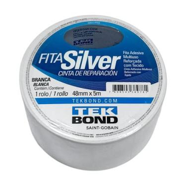 Imagem de Kit Fita Adesiva Silvertape 48 mm x 5 m Branco 4 Unidades - TEK BOND 