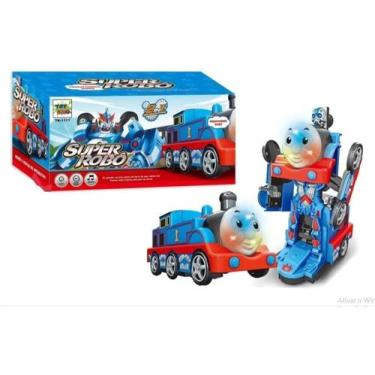 Imagem de Brinquedo Trem Thomas Transforme Vira Robô Infantil Luz Som Bate Volta
