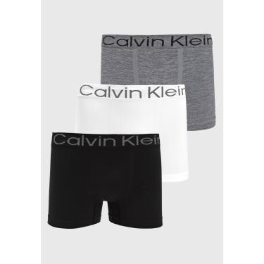 Imagem de Kit 3pçs Cueca Calvin Klein Underwear Trunk Seamless Flamê Preta Calvin Klein Underwear DEL0018 masculino