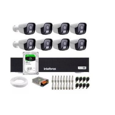 Imagem de Kit 8 Câmeras Full Color Dvr Intelbras 1008c 8ch 1tb