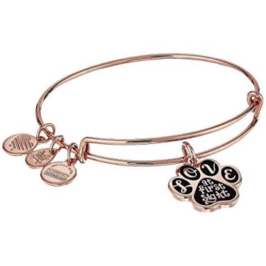 Imagem de Alex and Ani Words are Powerful - Pulseira Love at First Sight ouro rosa brilhante tamanho único, Metal, Sem pedras preciosas