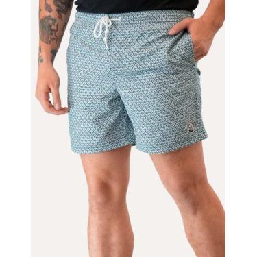 Imagem de Short Original Penguin Masculina D'Água Ethnic Print Aruba Blue Azul, 