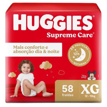 Imagem de Fralda Huggies Supreme Care Tamanho XG 58 Fraldas Descartáveis