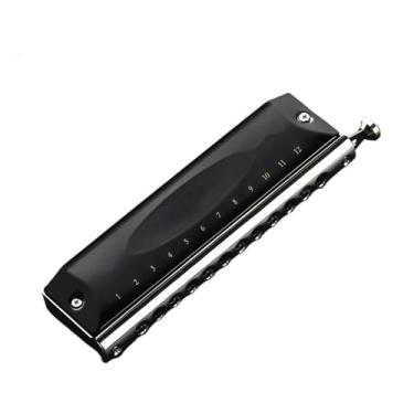Imagem de Para Iniciantes harmônica Gaita Cromática Palheta Gaita Cromática Desempenho Profissional Gaita Adulta 16 Buracos/12 Escala Cromática(12)