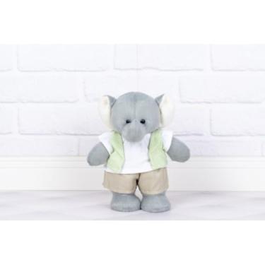 Imagem de PELUCIA SAFARI ELEFANTE AMORE 30 CM (xadrez de verde)