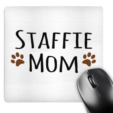 Imagem de Mouse pad com acabamento fosco 3D Rose"Staffie Dog MomStaffordshire Bull TerrierBrown Paw PrintsDoggie by BreedDoggy Lover Mama" - 20 x 20 cm - mp_154201_1