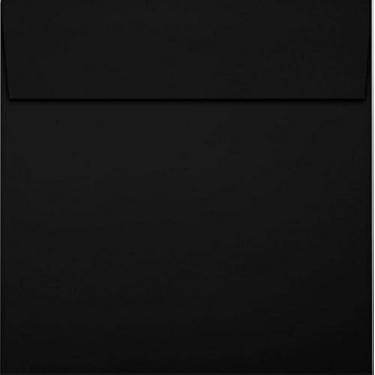 Imagem de Envelopes quadrados LUXPaper 7 x 7 em 80 lb. Midnight Black para cartões de 6 3/4" x 6 3/4", convites de casamento por correspondência, convites de eventos empresariais e notas de agradecimento, pacote com 50 (preto)