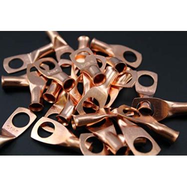 Imagem de Anel 3/8 de cobre de 6 calibres, 25 unidades, conector de terminal de bateria de crimpagem, AWG GA, CUR638