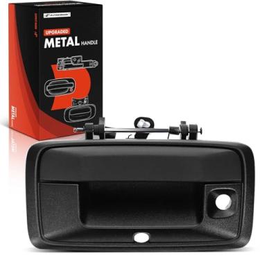 Imagem de A-Premium Alça de metal atualizada para porta traseira com orifício para câmera e fechadura compatível com Chevrolet Colorado e GMC Canyon, 2015-2020, preto texturizado, número de substituição