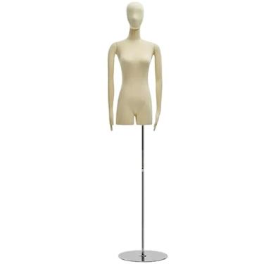 Imagem de Multiuso Manequim de corpo macio manequim de meio corpo manequim de corpo de plástico feminino para roupas com suporte altura total ajustável Janela