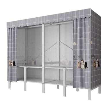 Imagem de Guarda-roupa Armário dobrável portátil para crianças, guarda-roupa com haste suspensa, empilhável, grosso, armário de armazenamento para casa, quarto armário