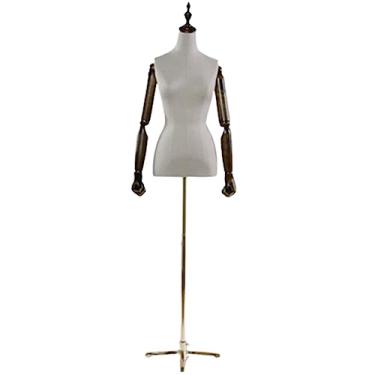 Imagem de Multiuso Manequim de vestido de noiva Manequim de vidro Aço Corpo Manequim de superfície de serapilheira Corpo com suporte destacável e modelo de vestido de braço Janela