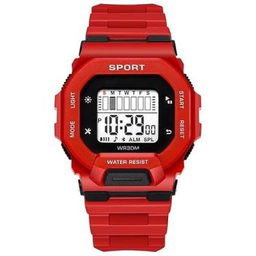 Imagem de Relógio Lukesports Digital Quadrado Unissex Esportivo (Vermelho)
