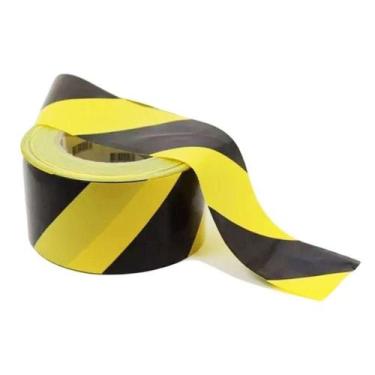 Imagem de Fita Zebrada Para Sinalização 200mts X 70 cm Preta/Amarela FTAM200/70 