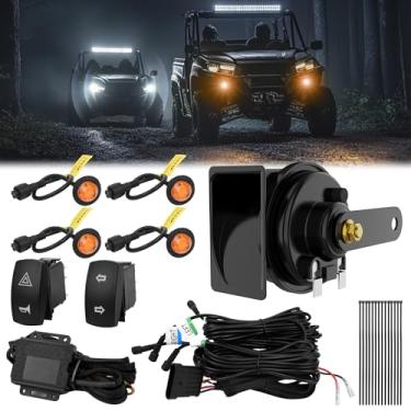 Imagem de MICTUNING Kit de seta UTV atualizado 2025, plug-n-play, quadriciclo com interruptor basculante, buzina 110D, conjunto de seta universal compatível com Polaris Can-Am Kawasaki CFMOTO
