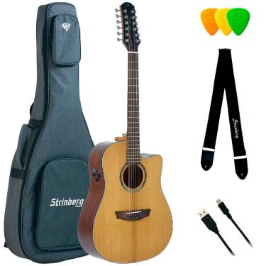 Imagem de Violão Strinberg Diamond Dd3sc Rt Ns 12 Cordas Folk C/ Bag