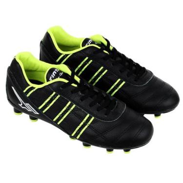 Imagem de Chuteira Campo Finta Fibra Couro Natural, 43, Amarelo